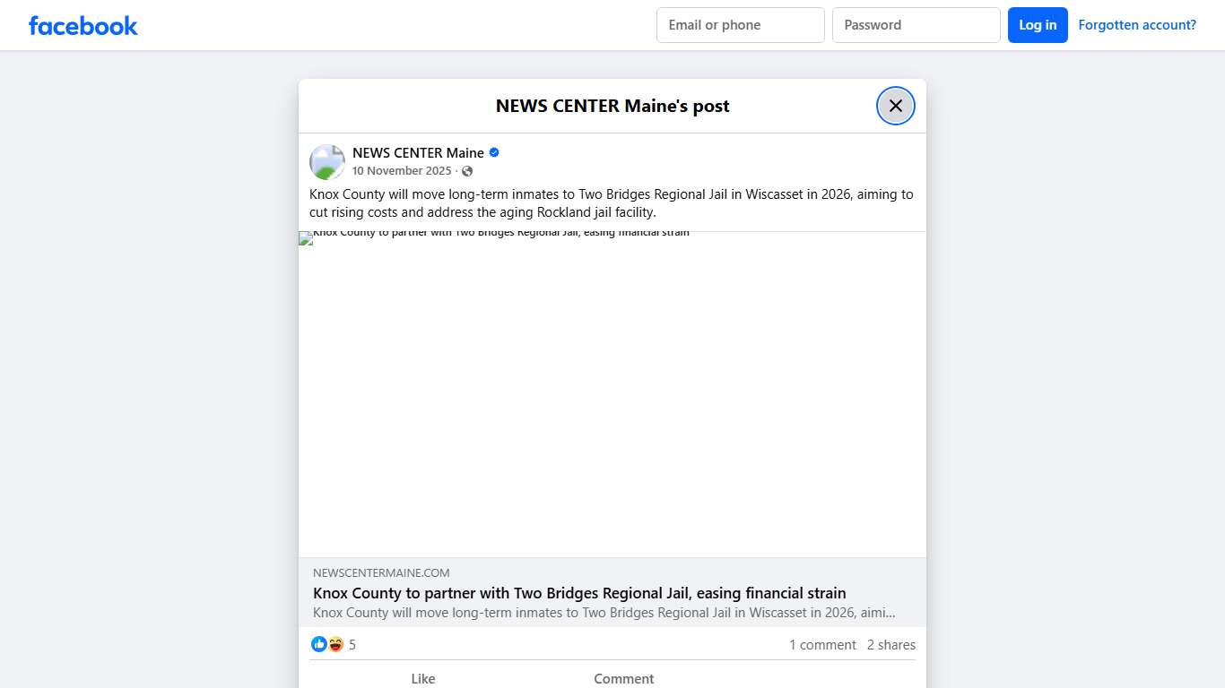 Knox County will move long-term... - NEWS CENTER Maine Facebook